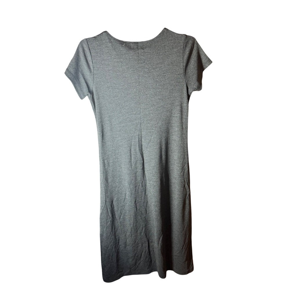 Liz Claiborne Collection Petite Gray Knit Midi T-Shirt Dress